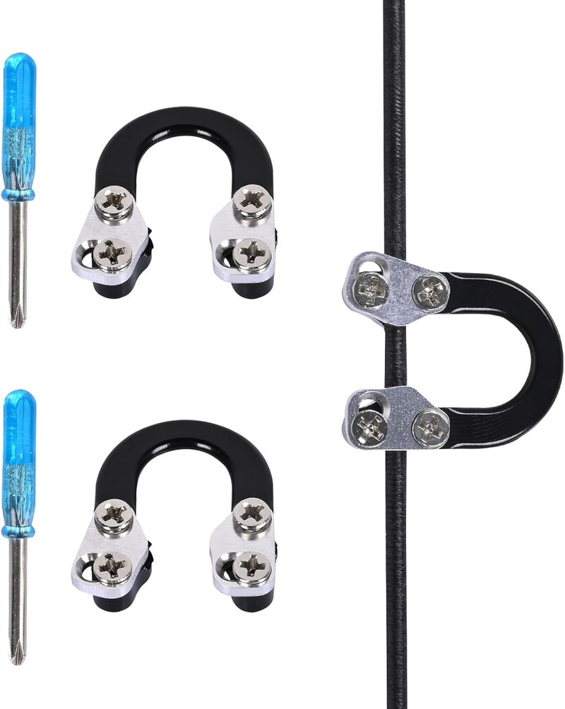 SP.G 2 Sets Archery D Loop, Archery Metal D Loop for Compound Bow Release Nocking Loop with Screwdrivers Mounted on Bowstring Screw Reinforcement Compound Bow Accessories Hunting - Image 1